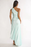 Blaine Maxi Dress Ice Blue Satin Slip Dress