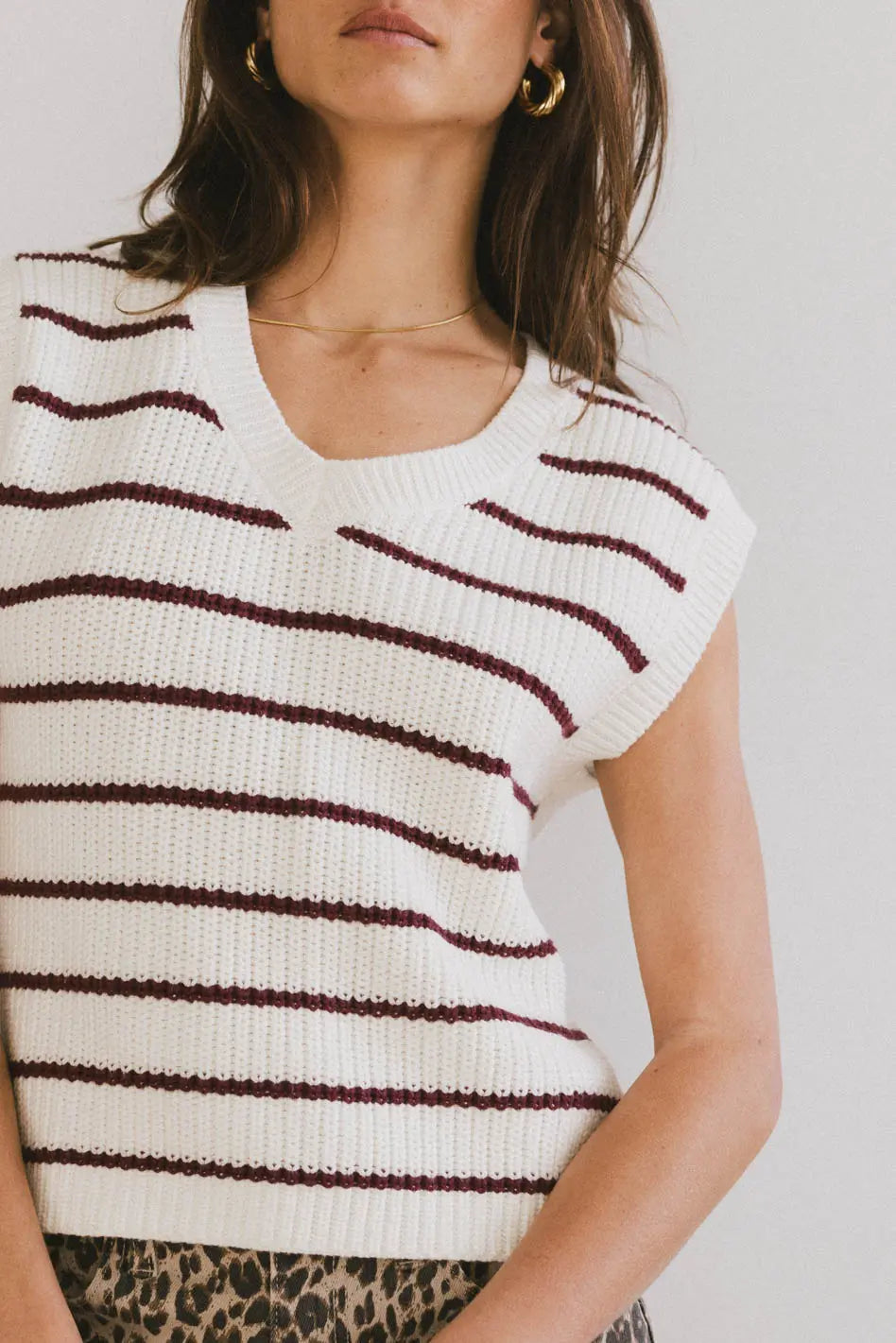 Ashen Sweater Vest in Burgundy FINAL SALE