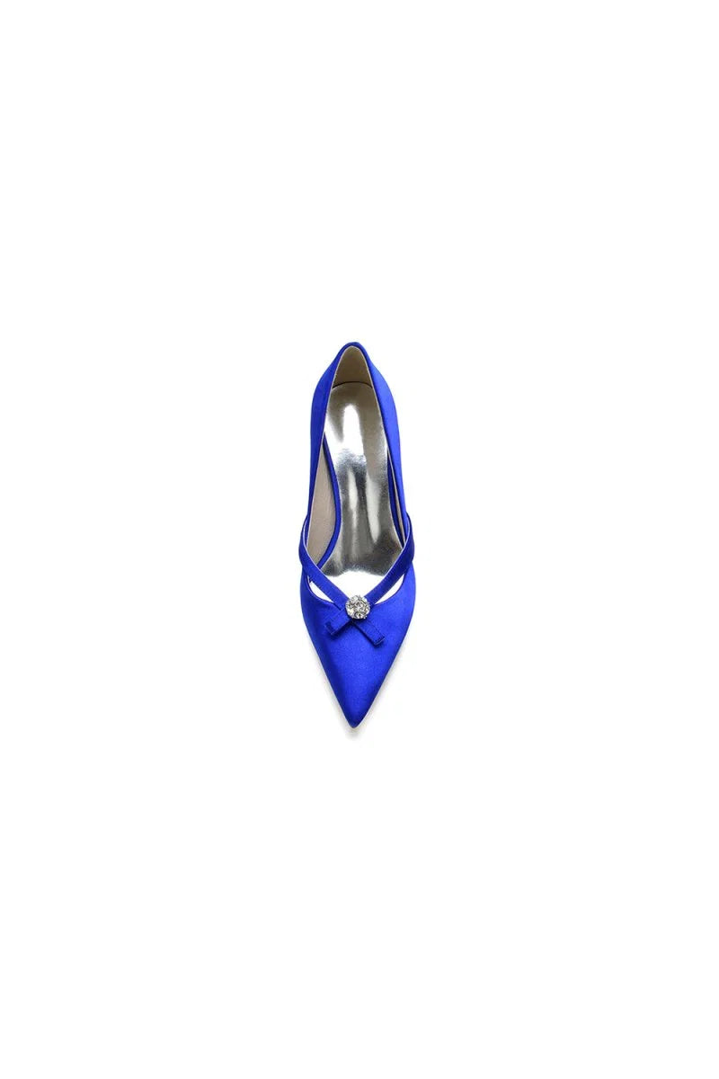 Crystal Bow Tie Pointed Toe High Heels