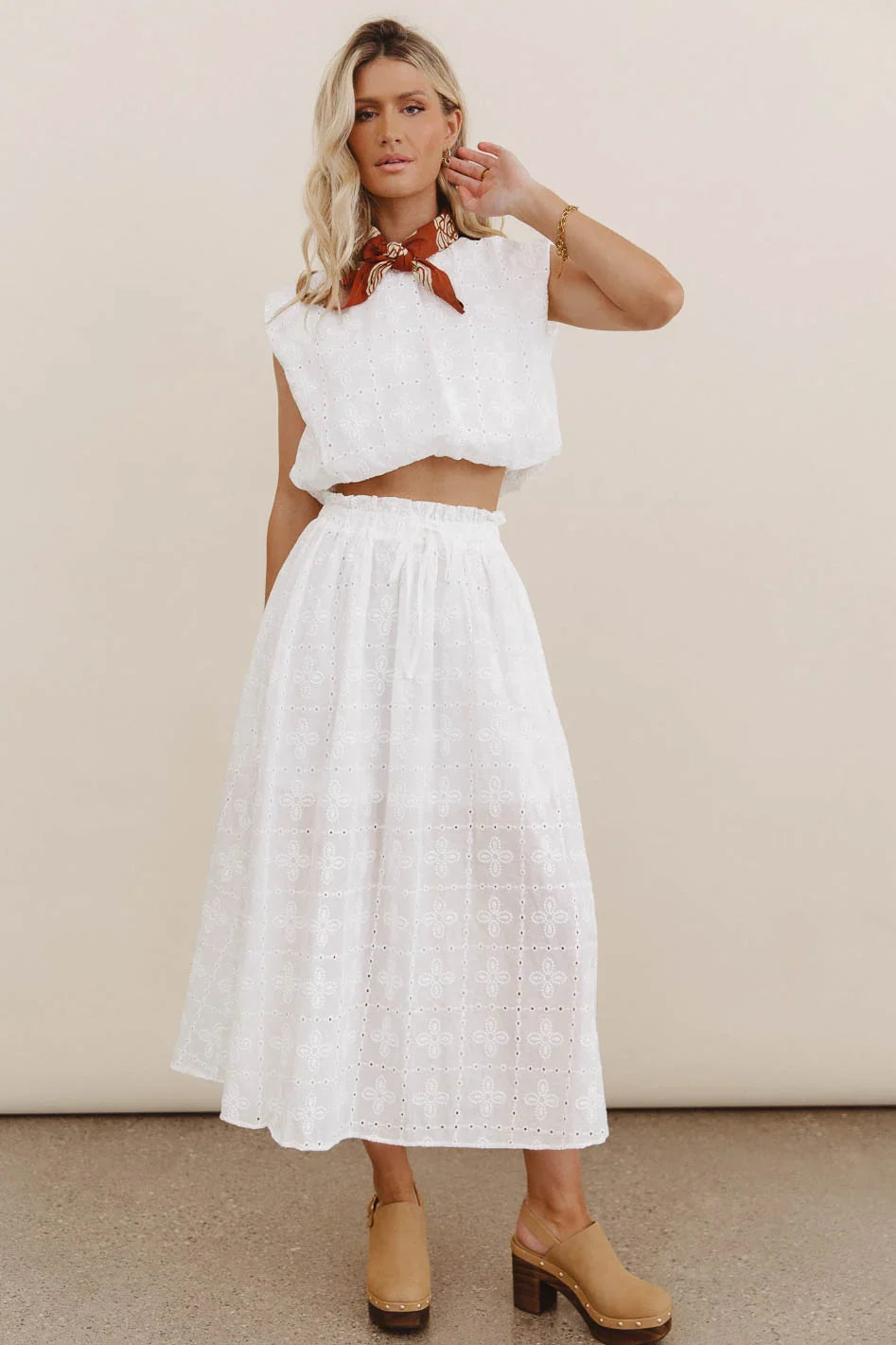 Bridget Embroidered Midi Skirt FINAL SALE