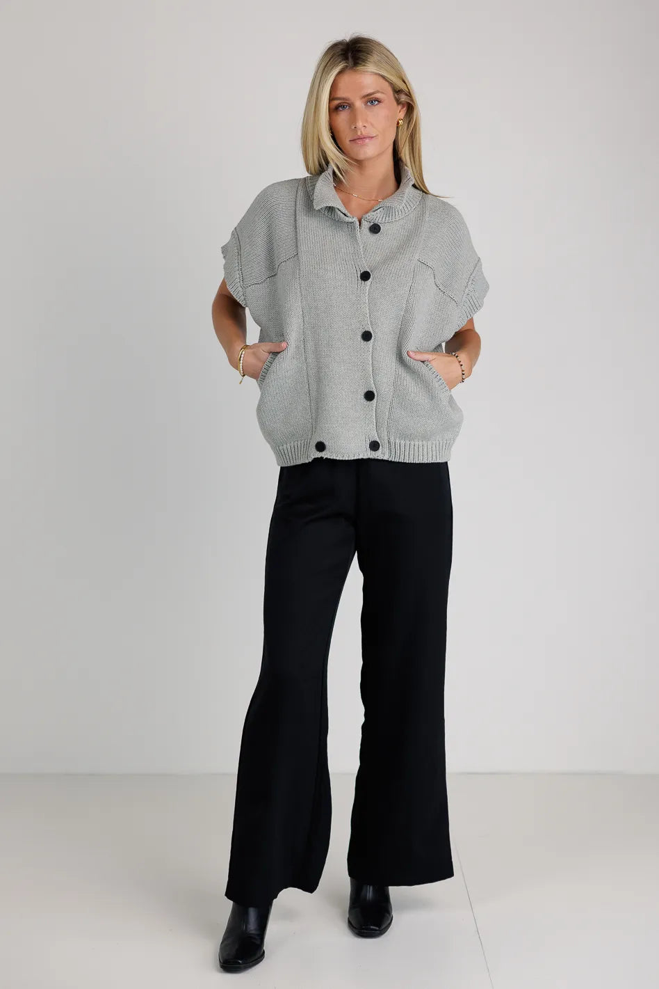 Sadie Knit Cardigan in Grey FINAL SALE