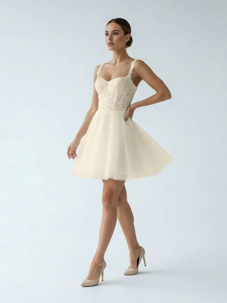Elegant A Line Sweetheart Wedding Dress With Lace