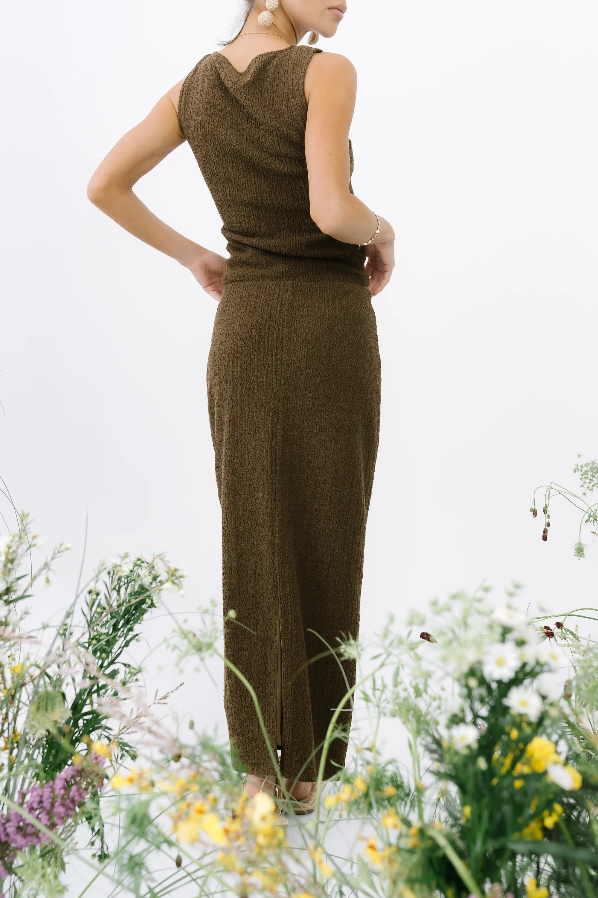 Opal Textured Skirt in Brown