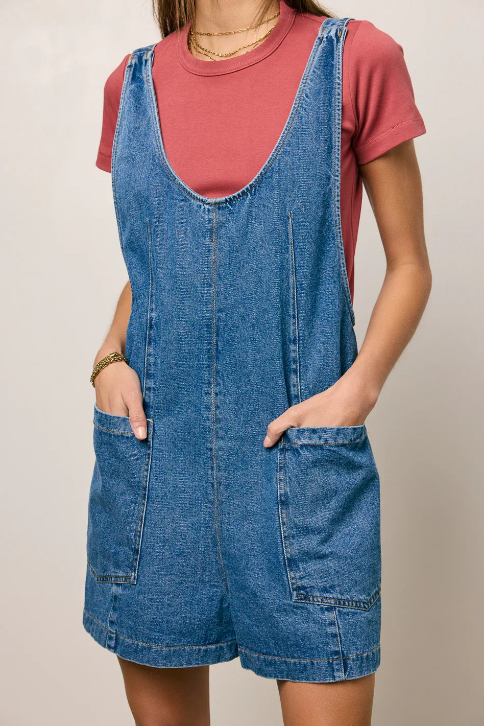 Scottie Denim Overalls in Medium Wash FINAL SALE