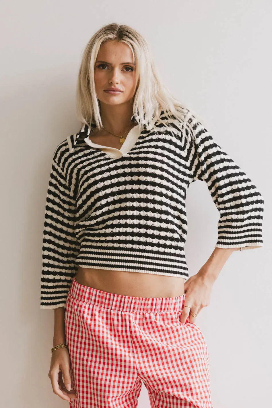 Mason Collared Sweater in Black FINAL SALE