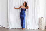 Harley Satin Maxi Dress Navy