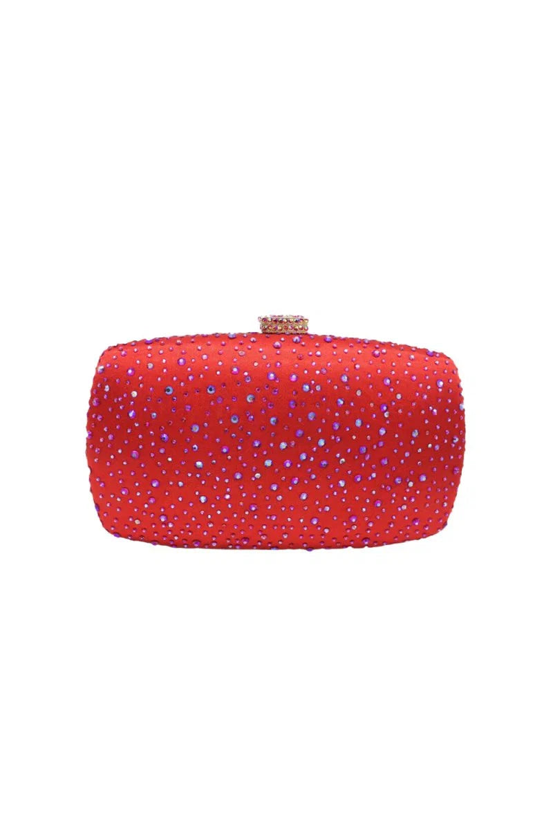 Womens Rhinestones Evening Clutch in Satin