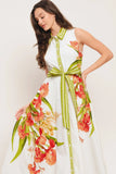 SPRING HEIRLOOM FLORAL PRINT MIDI DRESS