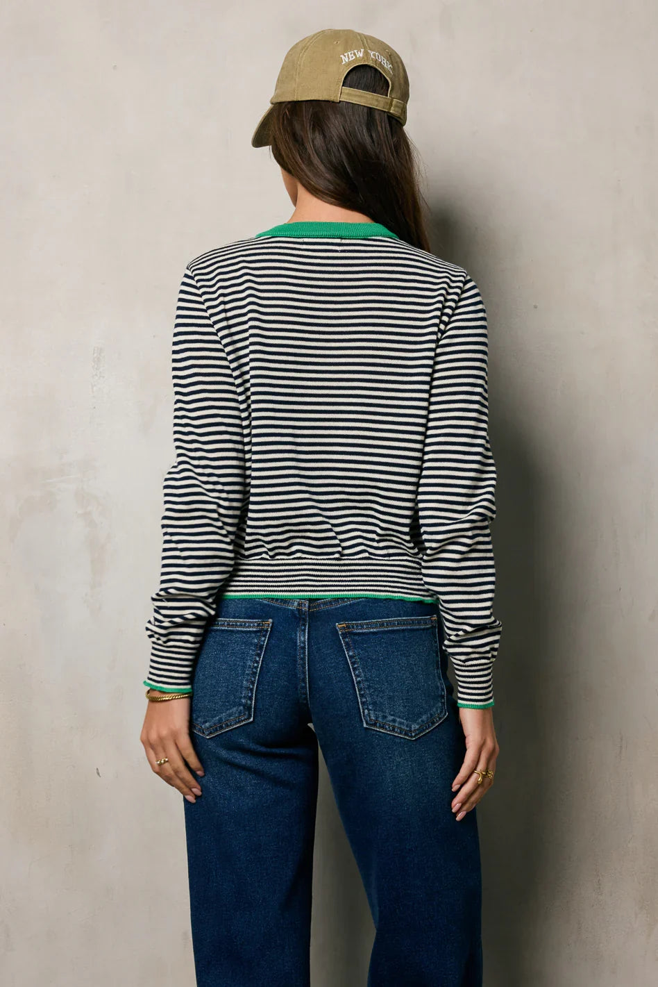 Josy Button Front Cardigan in Navy FINAL SALE