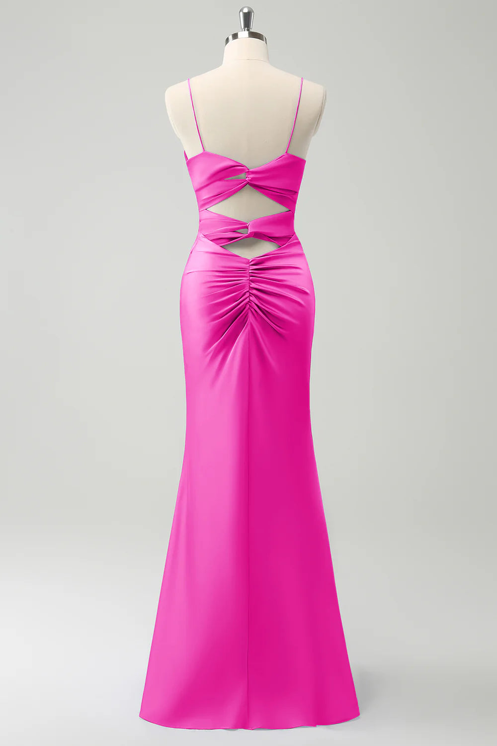 Purple Mermaid Front Criss Cross Pleated Floor Length Bridesmaid Dress