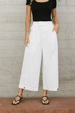 Elke Button Slacks in White FINAL SALE