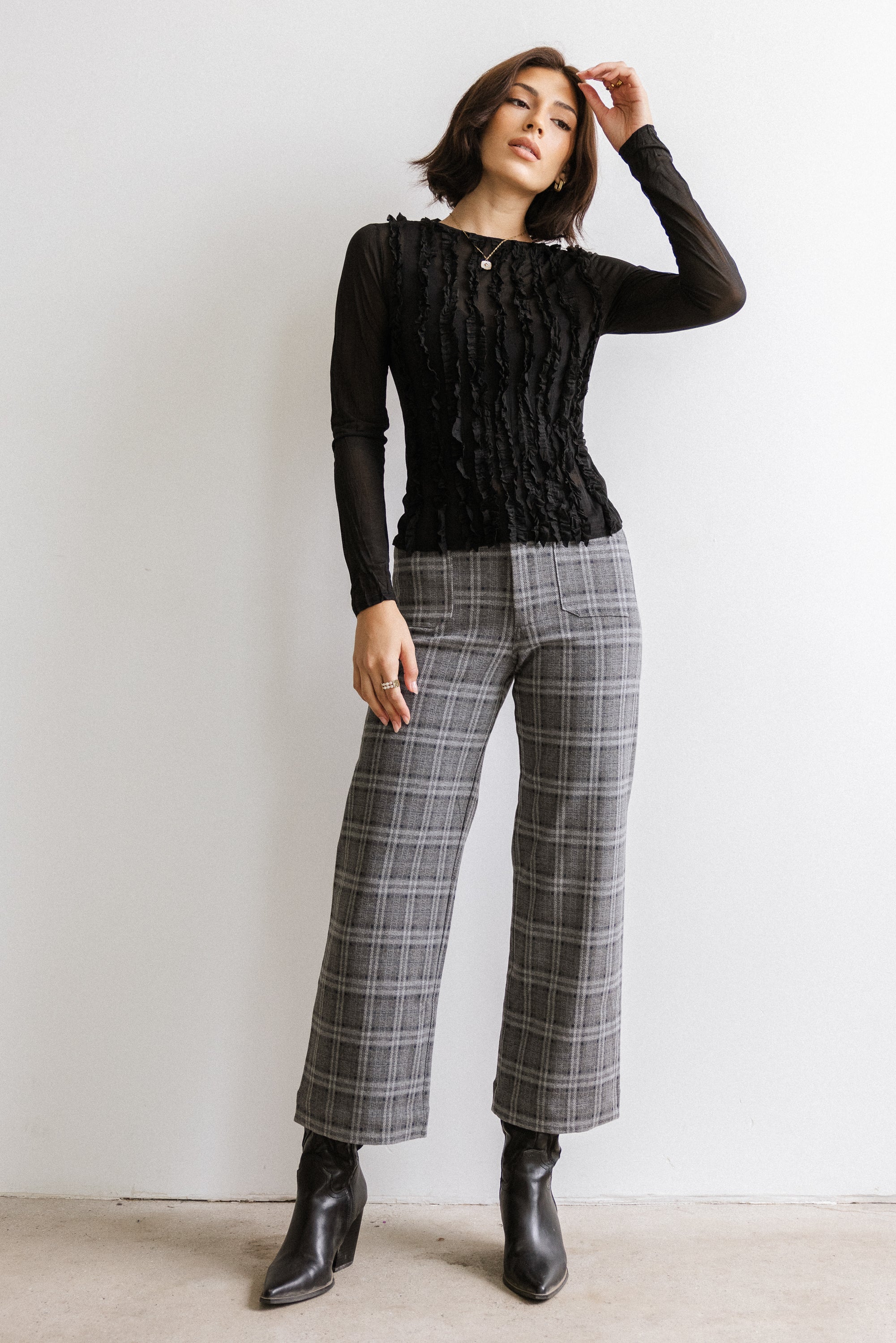 Marie Sheer Top in Black FINAL SALE
