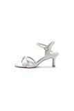 Peep Toe Imitated Silk Chunky Heels