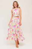 PINK TULIP GARDEN TOP MIDI SKIRT SET