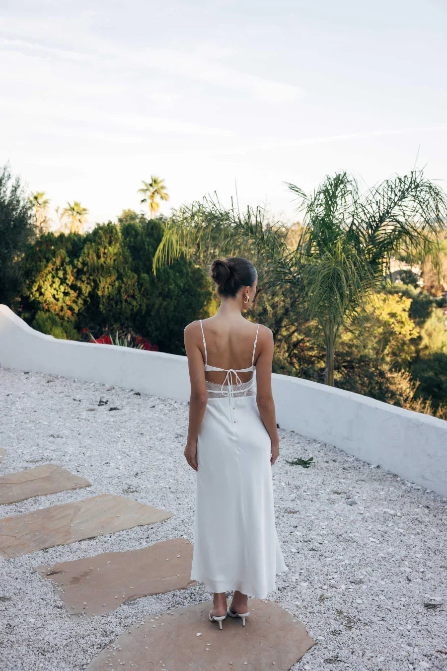 Del Rey Lace Satin Maxi Dress