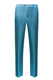 Mens Peacock Blue Sparkly Peak Lapel One Button 2 Piece Prom Suits