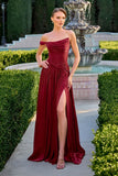 Britta Gown One Shoulder A line Shimmer Chiffon Dress