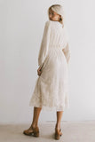 Andee Embroidered Midi Dress in Champagne FINAL SALE
