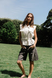 Karlie Button Up Blouse in White