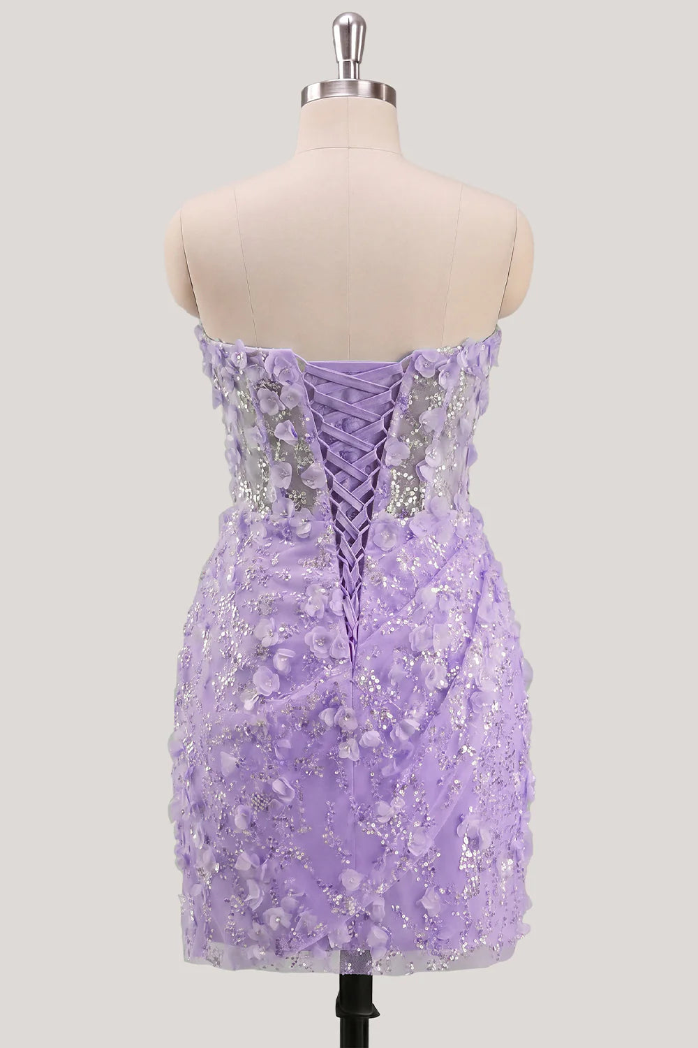Bodycon Corset Strapless Sequin Light Blue Homecoming Dress