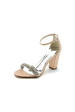 Ankle Strap Sandals with Rhinestone