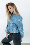 Sidney Embroidered Jacket in Medium Wash