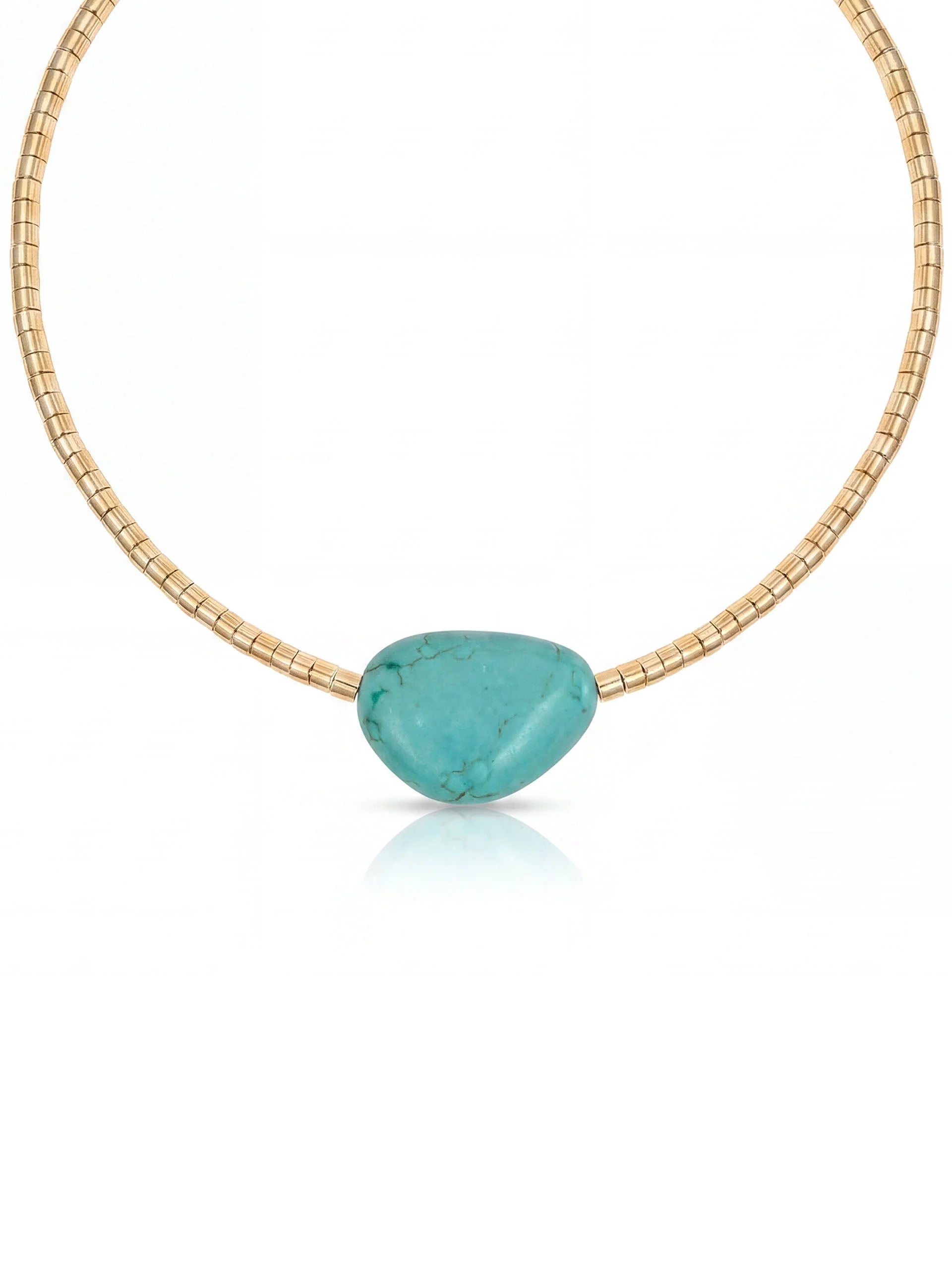 Beaded Turquoise Nugget Necklace