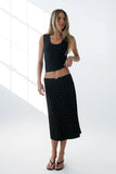 Jordyn Polka Dot Skirt in Black