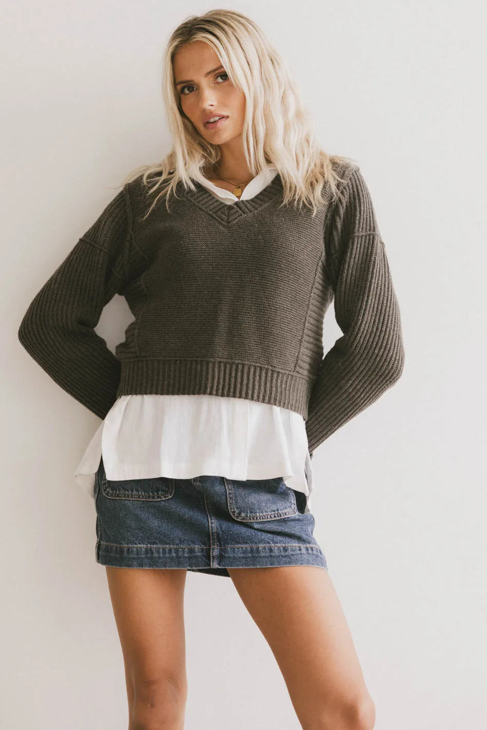 Serena Knit Sweater in Olive FINAL SALE