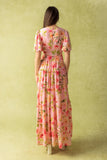 CARRIAGE RIDE ROMANCE PINK FLORAL MAXI DRESS