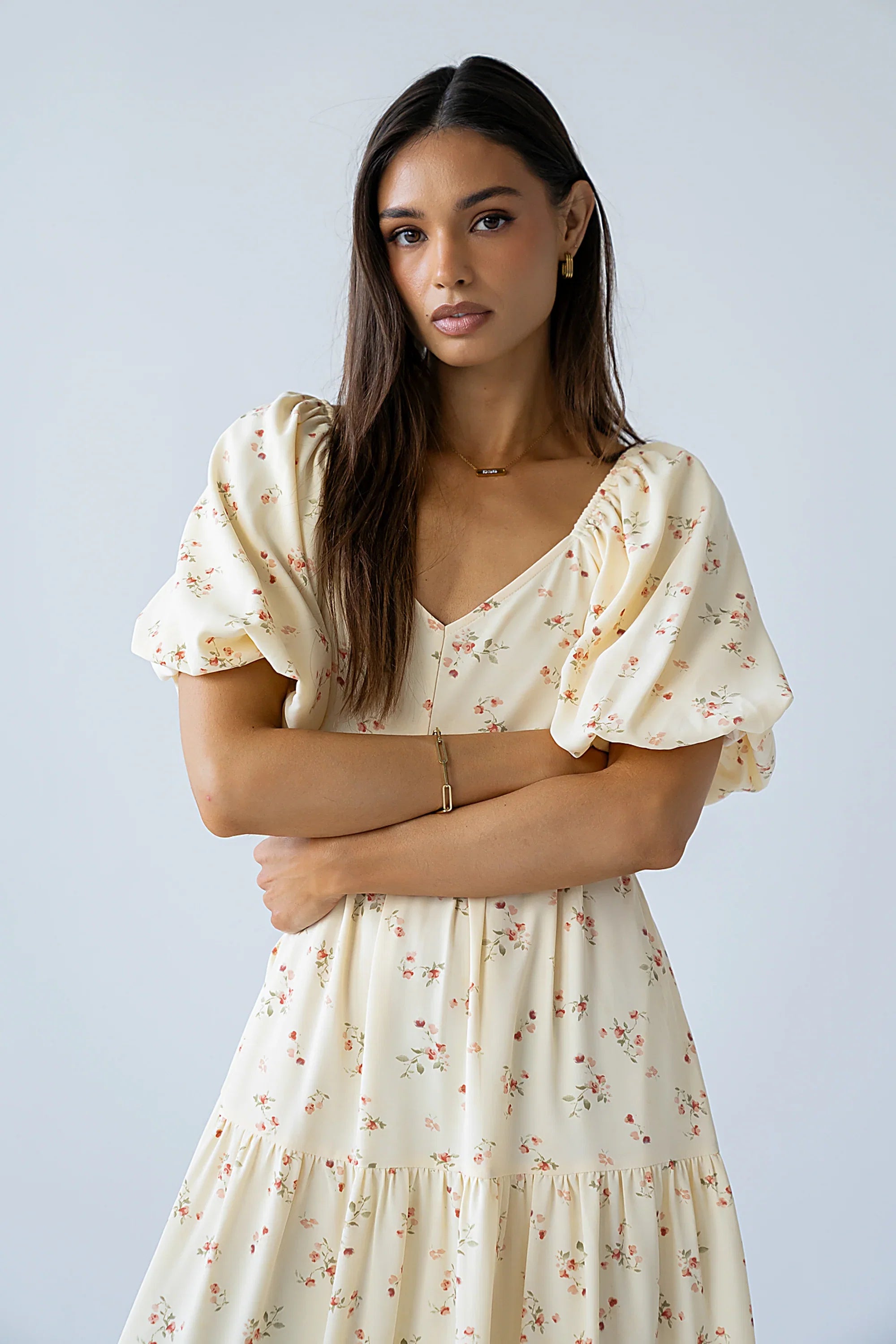 Amy Floral Maxi Dress in Yellow