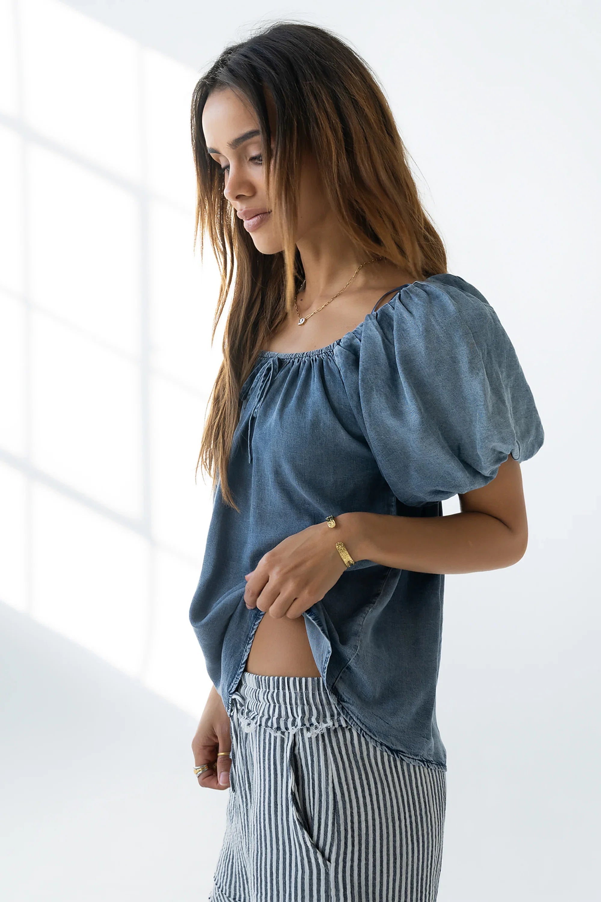Nora Denim Blouse