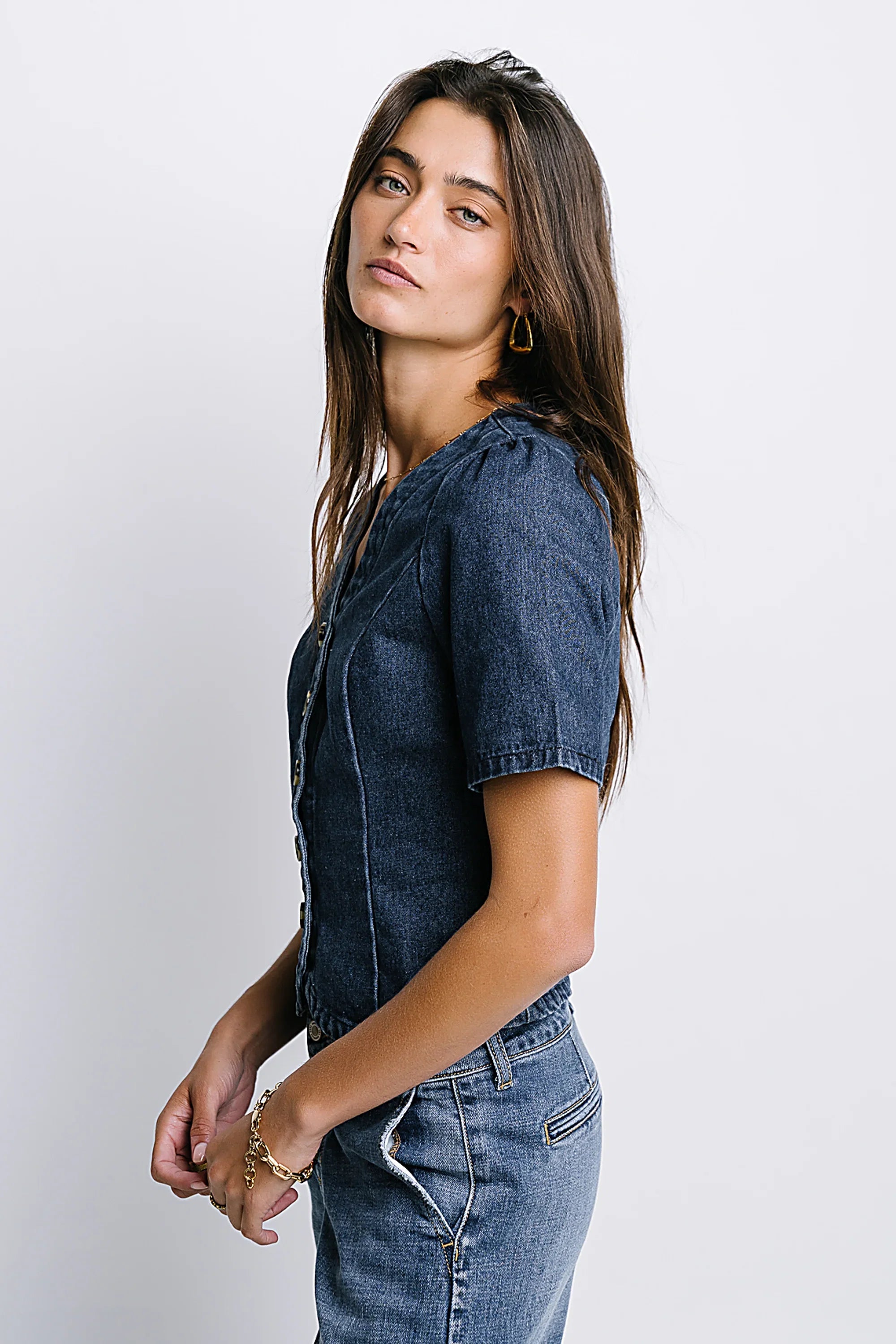 Sadie Denim Button Up