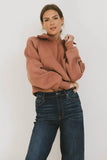 Alyssa Half Zip in Brick FINAL SALE