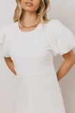 Henry Textured Midi Dress in White FINAL SALE