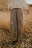 Ada Gingham Wide Leg Pants in Brown FINAL SALE