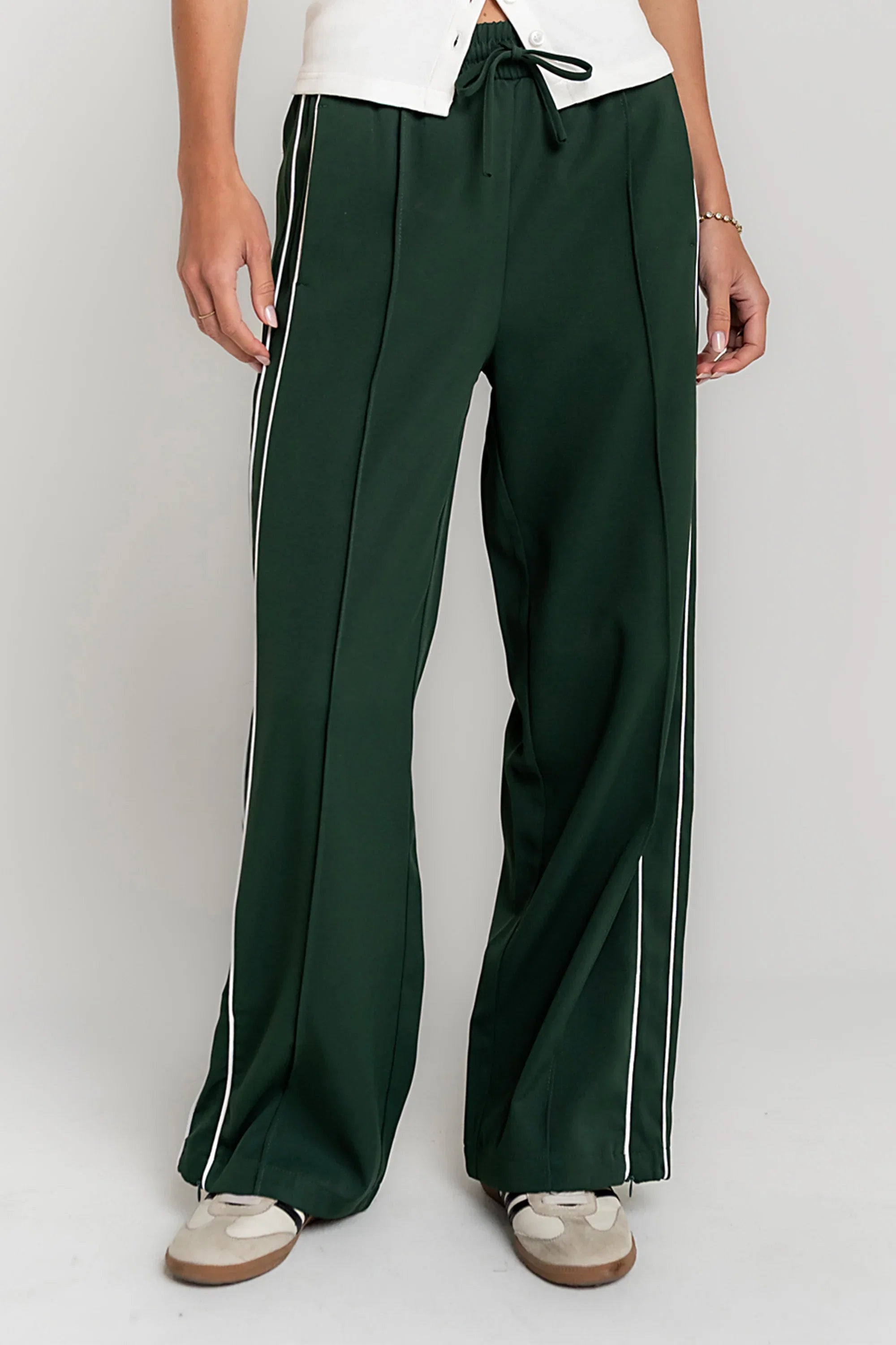 Emily Striped Wide Leg Pants in Green
