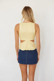 Lioness Cut Out Linen Tank Top
