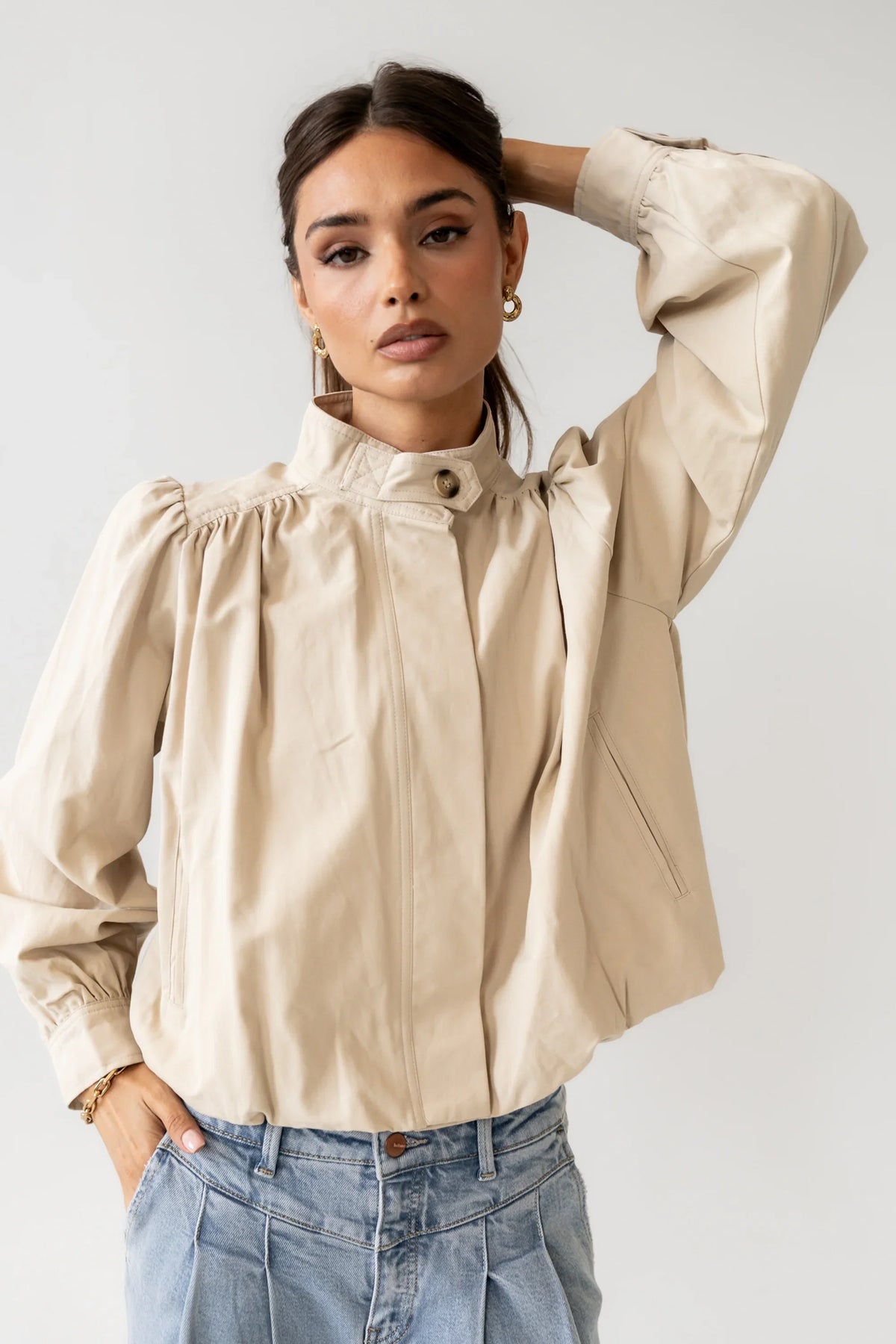Londyn Bubble Jacket in Tan