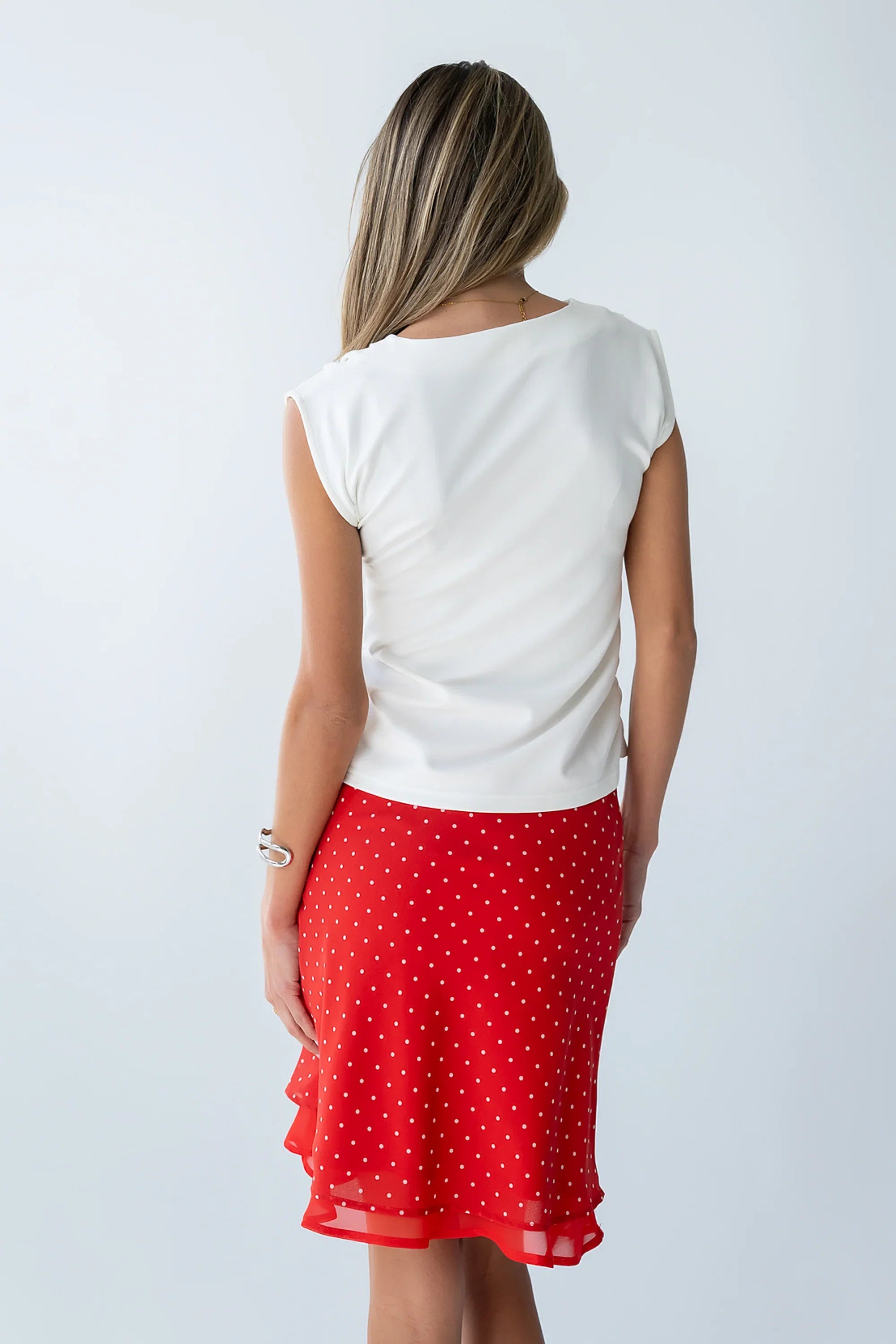 Kennedy Polka Dot Skirt in Red