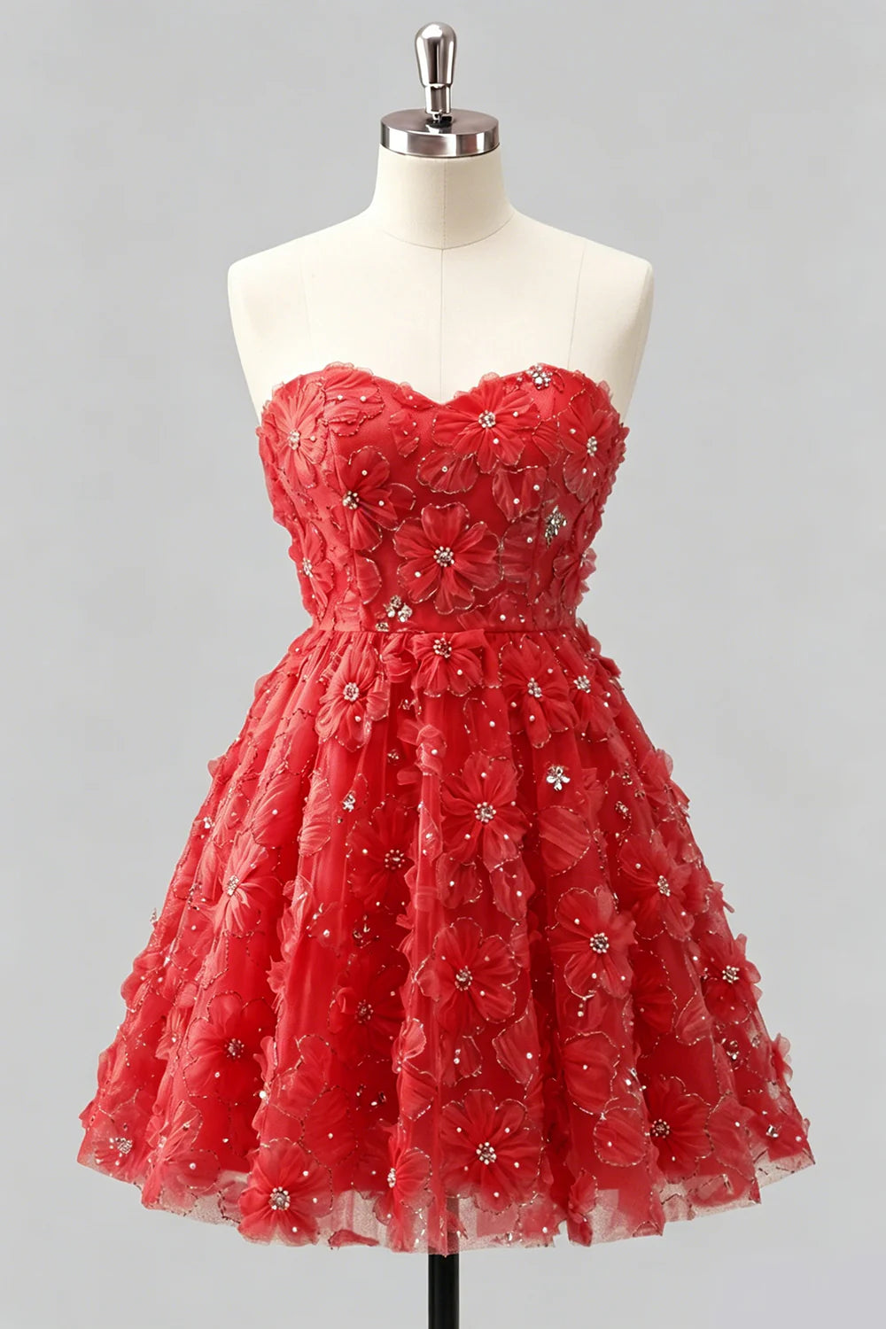 Sage Beaded Strapless A Line Short Homecoming Dress