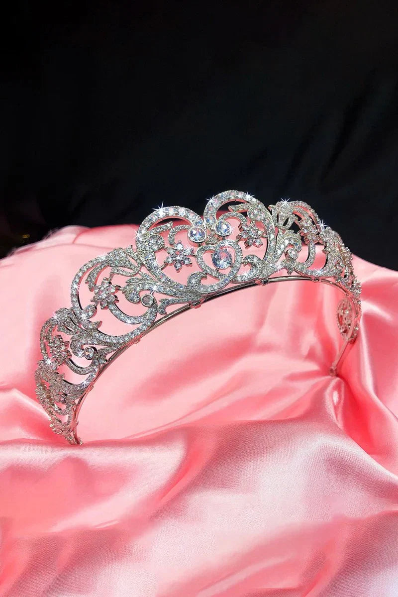 Silver Rheinstone Rhodium plated Princess Tiara