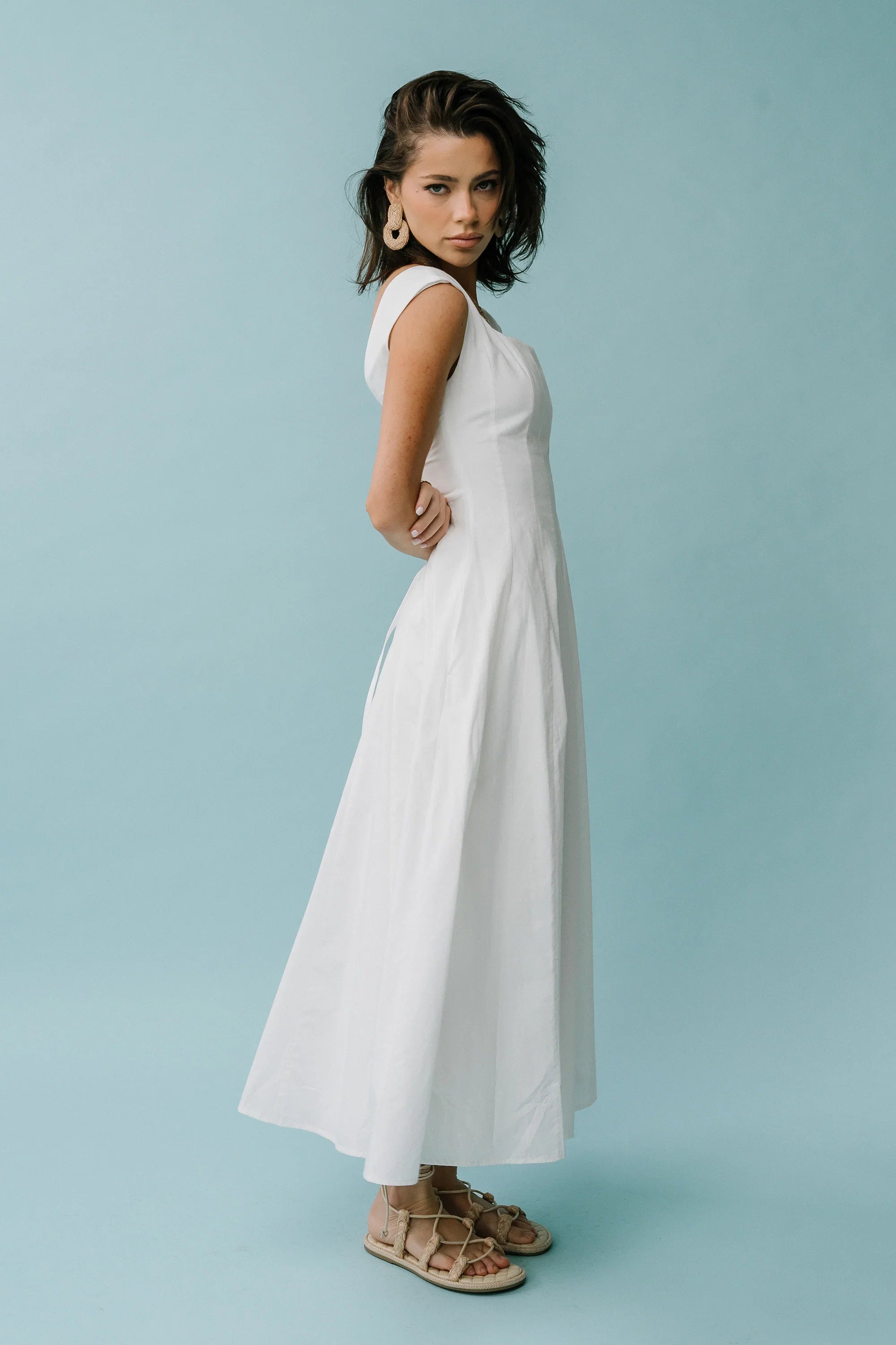 Colin Midi Dress in Cream