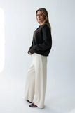Ronda Ribbed Wide Leg Pants in Oatmeal