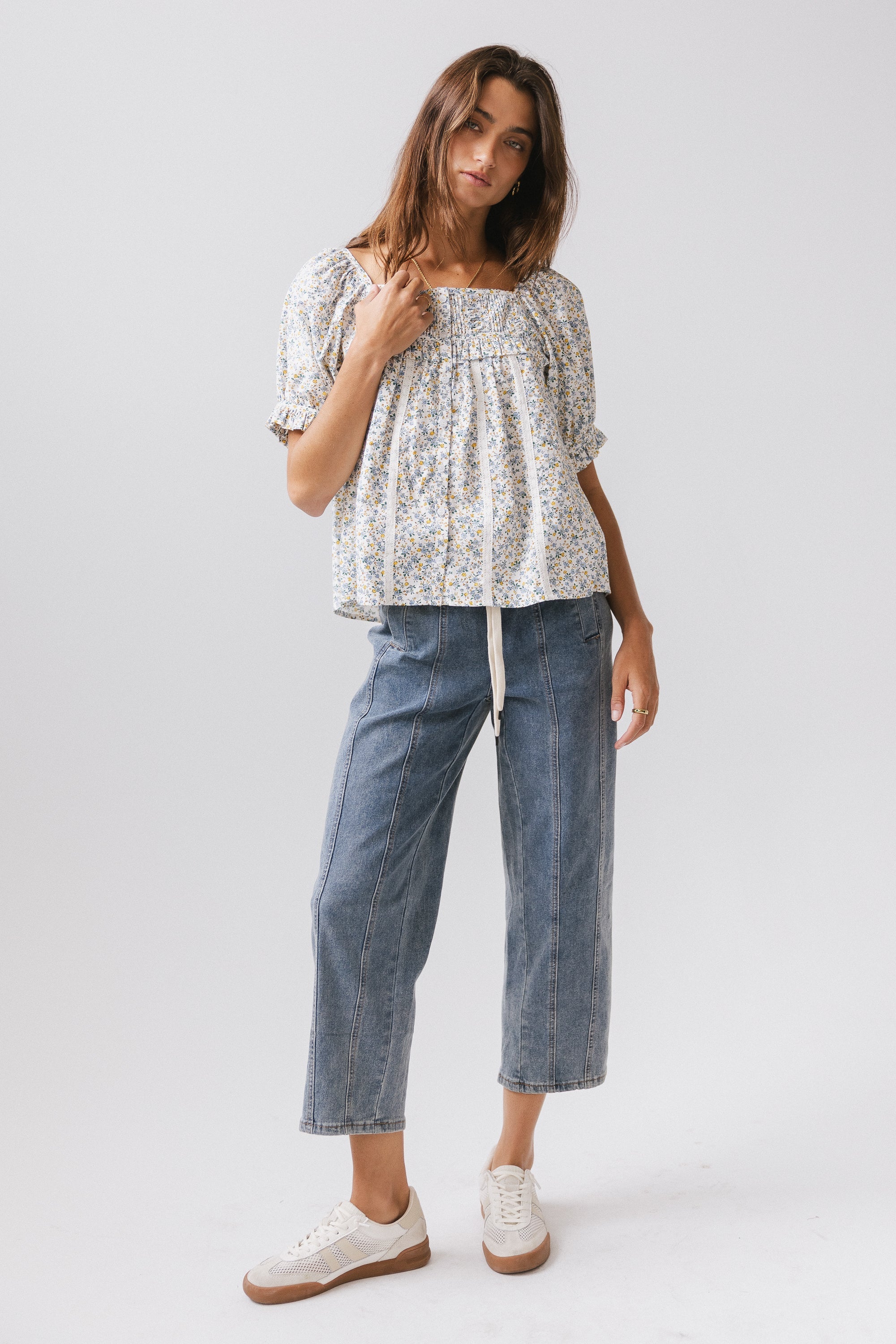 Khai Cropped Pants in Denim FINAL SALE