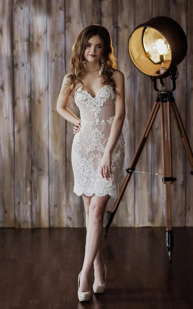 Detachable Floral Princess A Line Boho Lace Wedding Dress Elegant Chic Sweetheart Court Train Ball Gown