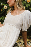 Nina Crocheted Midi Dress in Natural FINAL SALE