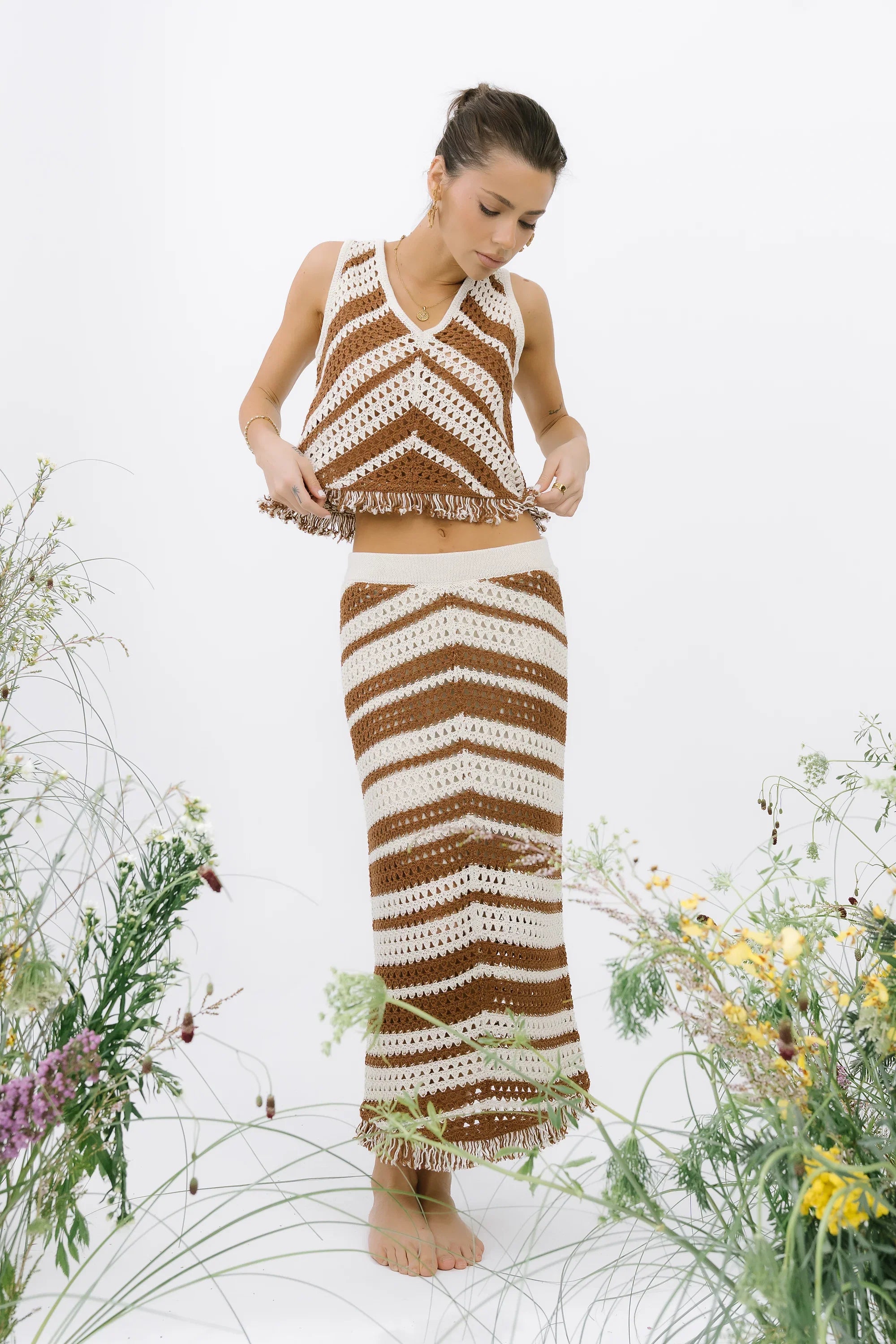 Henry Crochet Midi Skirt