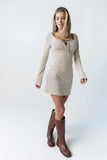Venice Striped Mini Dress in Cream