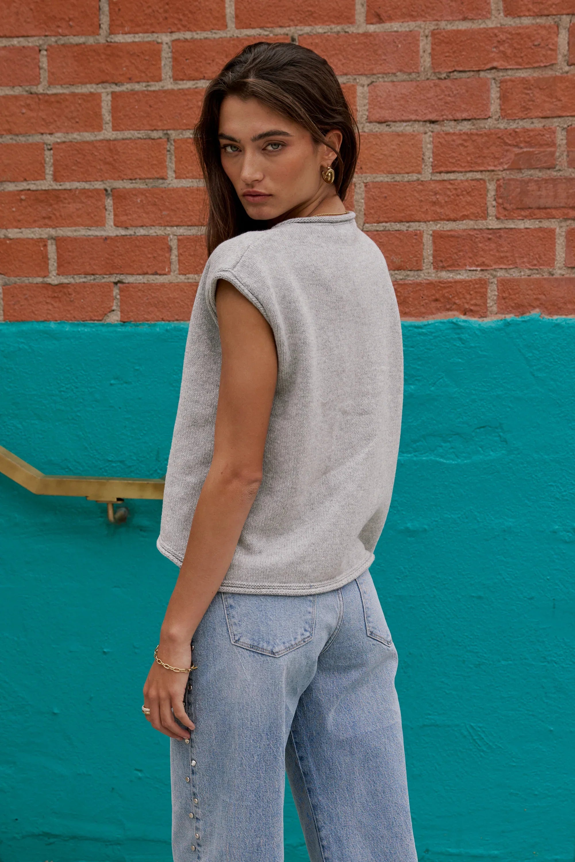 Paige Knit Sweater in Grey